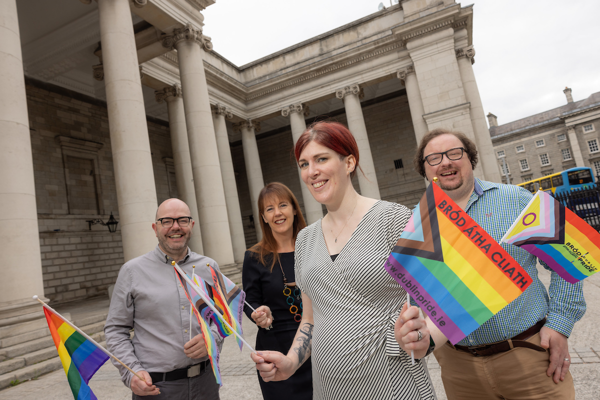 Pictured along with Oisín O’Reilly, CEO, Outhouse Outhouse LGBTQ+ Centre are Oliver Wall, Group Chief of Staff, Bank of Ireland, Aine McCleary, Chief Customer Officer, Bank of Ireland and Ailish Byrne, Co-Chair of Bank of Ireland’s With Pride Colleague Network. Bank of Ireland will host Financial Wellbeing workshops at Outhouse LGBTQ+ Centre as part of its long-standing financial wellbeing focus. Outhouse will also be working with the Bank to ensure the needs of the LGBTQ+ community are better understood.